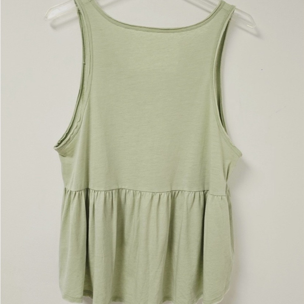 💚 American Eagle Sage Green Tiered Tank Top | Size XL - Picture 2 of 6